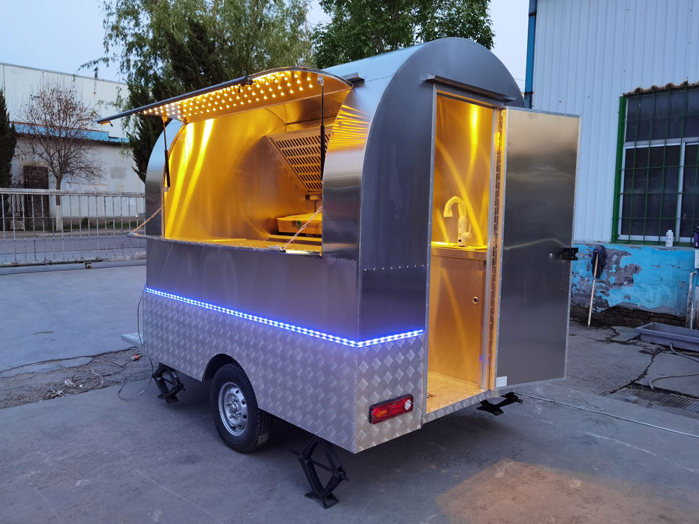 2.3m (7.5ft) Stainless Steel Round Shape Food Trailer - Image 10