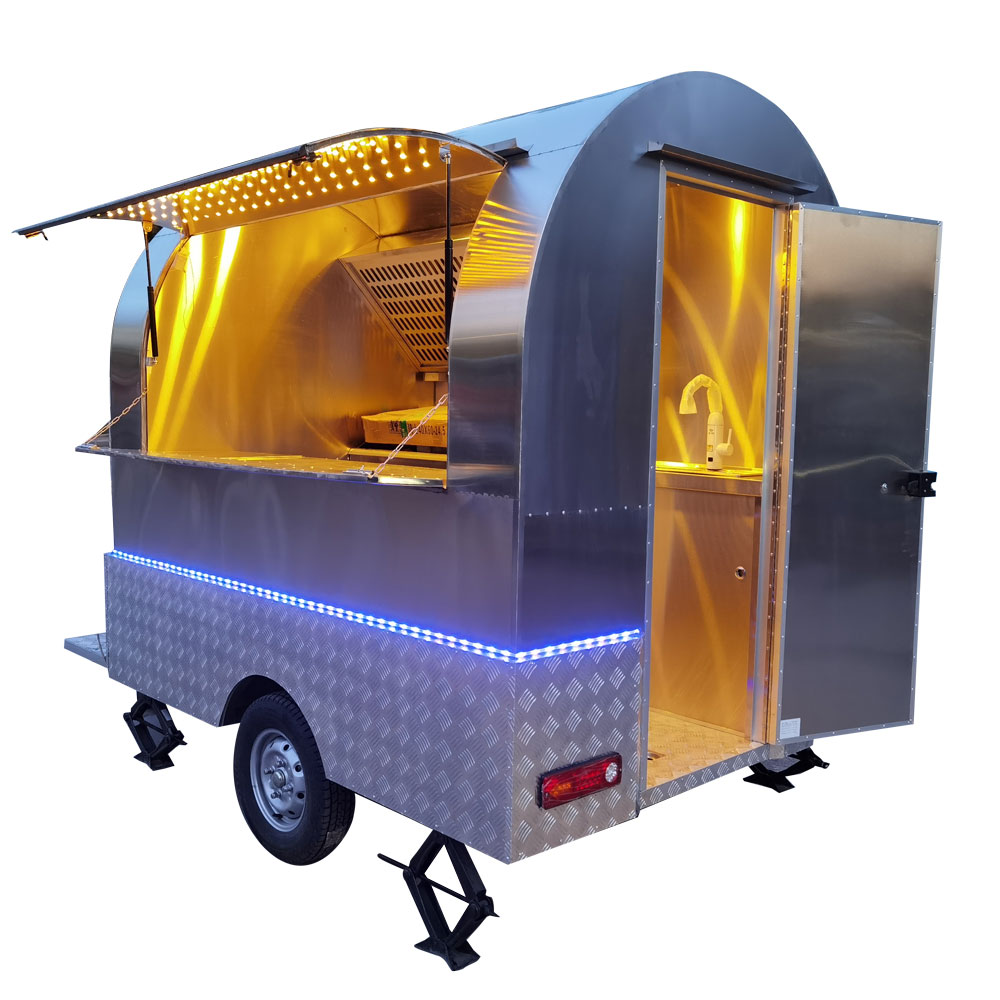 2.3m (7.5ft) Stainless Steel Round Shape Food Trailer - Image 2