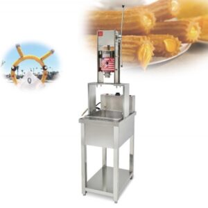 Churros Machine Model:NP-287 Material:Stainless steel 201 Dimension:395*535*1700mm N.G.Weight:80/90kg Power:4Kw Volts:110/220V 50-60Hz Packing size: 480*370*260mm 600*490*910mm