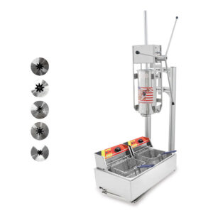 Commercial Spanish Churros Machine NP-283 with 12L Double Fryer | 5L Churro Maker for Food Trucks & Dessert Shops